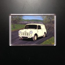 BMC British Leyland  Austin Morris Mini  van  Clear plastic fridge magnet