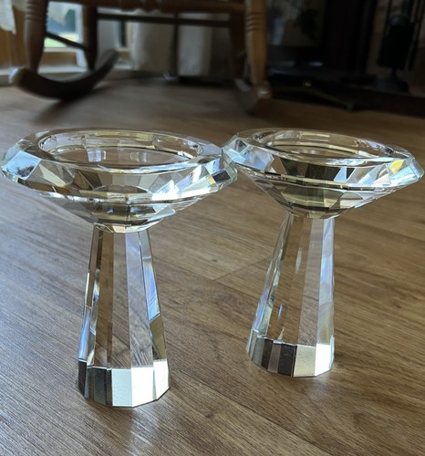 Two lead glass cut crystal - cut,