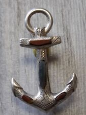 Antique Sterling Silver Brooch Anchor
