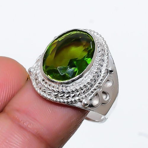 Green peridot gemstone - green, 925