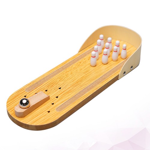 Wooden bowling game mini - wooden,