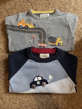 2x Boys Cotton Jumpers 3-4 years Ministry Of Rascals Cars & Diggers