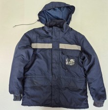 PORTWEST Jacket Large Navy Men's Polyester Hooded Waterproof Workwear Coat