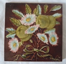 LOVELY ANTIQUE MAJOLICA FLORAL