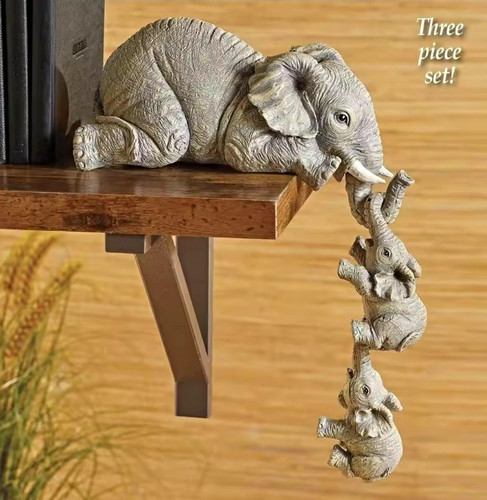 Grey elephant family - elephant, edge