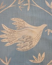 Vanessa Arbuthnott Fabric 'In Full Flight - Powder Blue, Charcoal' 100% Linen 1m