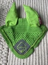 LeMieux Fly Hood Ear Bonnet Lime Green Medium Reflective - discontinued colour