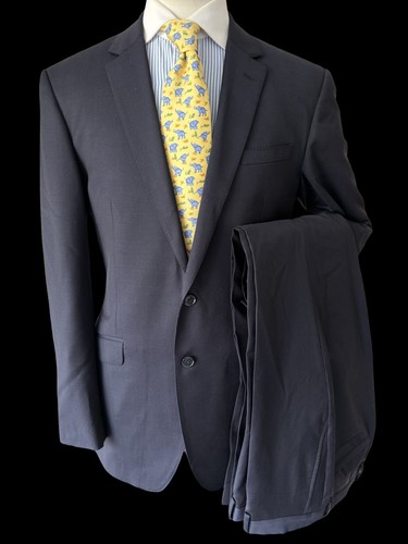 Lewin navy blue suit 42l - blue,