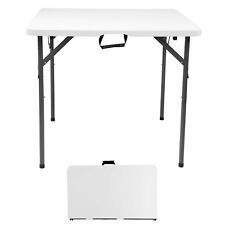 3FT SQUARE WHITE FOLDING TABLE FOR PICNIC/KITCHEN/CAMPING/DINNER/GARDEN/OUTDOOR