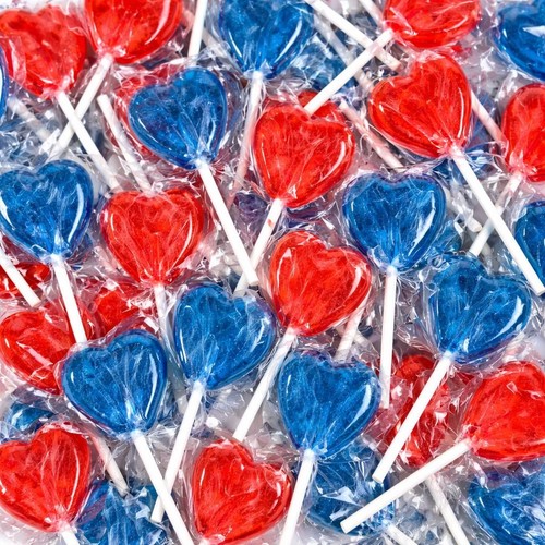 Red blue heart shaped - red, &