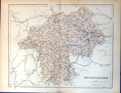Old antique print map - antique,
