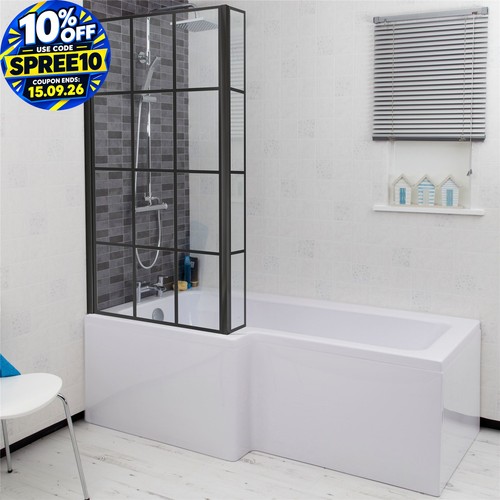 Bathroom shaped bath black - l,