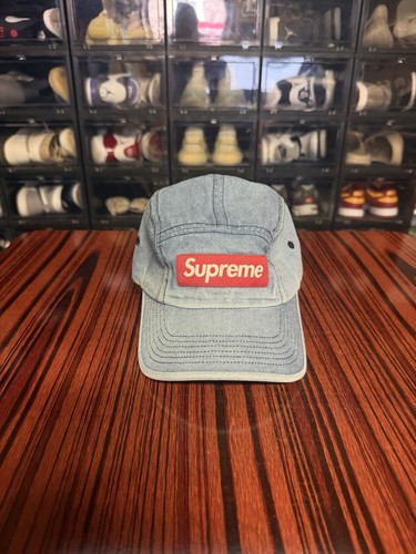 Supreme denim camp cap - camp, washed