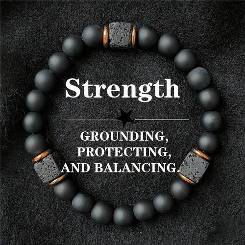 Men volcanic stone - stone, bracelet