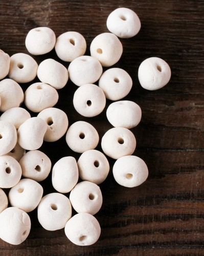 Handmade ceramic bisque bead - ceramic,
