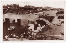 Skegness - Bridge & Boating Lake - Lincolnshire - 1935 used real photo postcard
