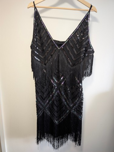 Babeyond black sequin - black, fringe