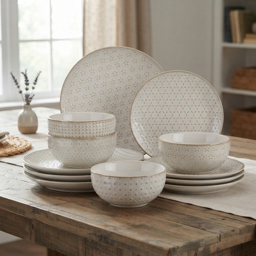 Lydia piece embossed - 12-piece,