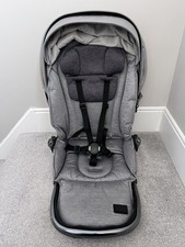 Oyster 3 pushchair seat unit with harness, hood gun metal trim, Moon grey