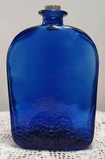 Large Vintage Parlane Collection Decorative Cobalt Blue Glass Bottle