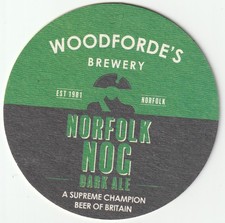 BEER MAT - WOODFORDE'S NORFOLK ALES - NORFOLK NOG DARK - (Cat No 037) - (2017)