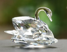 Retired Swarovski Crystal Swan Glass Figure 010005 With Box & Certificate