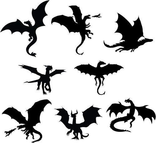 Pack dragon vinyl stickers - 8,
