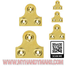 BRASS UNSLOTTED GLASS/MIRROR HANGING PLATE Flat Picture Frame Hanger Bracket