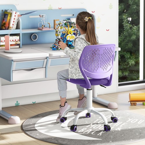 Kids purple school desk chair - school,