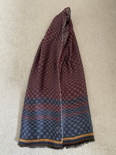 Paul Smith Woven Cotton Scarf With Stripe Detail.