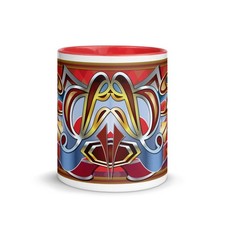 FAIRGROUND Artwork Mug RED Funfair Ride Waltzer Skid Roundabout Art Nouveau Deco