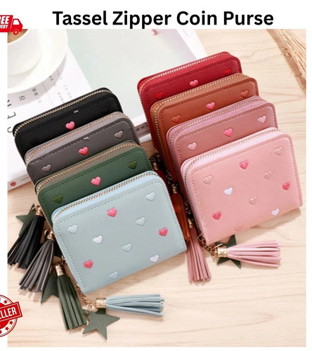Girl tassel zipper - coin, purse