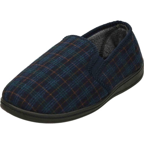 Mens navy check twin - twin, gusset