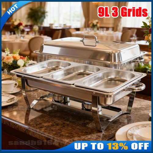Rectangle chafer chafing - 9l,