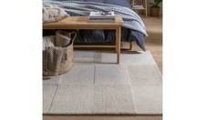 Habitat Checkerboard Natural Wool Cut Pile Rug - 170x120cm