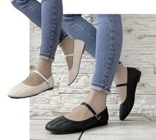 Ladies Black Nude Woven Mary