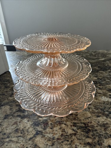 Vintage pink peach glass - pink, 3