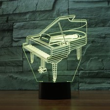 3D Piano LED Lamp, USB Touch