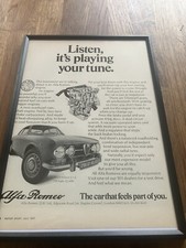 Framed 1971 Original Alfa Romeo 1750 GTV Bertone Magazine Advert Retro Man Cave