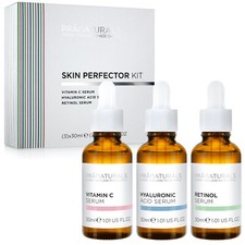 PraNaturals Skin Care Face Serums Kit 3x30ml Hyaluronic Acid Retinol & Vitamin C