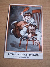 Comic Postcard Little Willies Dream Boy Spanking Father