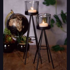 2 Metal Tripod Tealight Candle