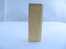 Vintage Lighter Must De Cartier Paris France Gold Plated 5 Sided #34799T