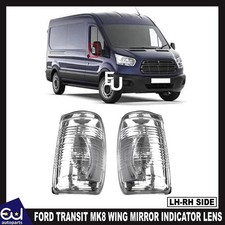 FOR FORD TRANSIT MK8 WING MIRROR INDICATOR LENS COVER LEFT + RIGHT SET 2014 ONWA