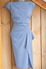 Coast Size 14 Blue Ruffle Midi