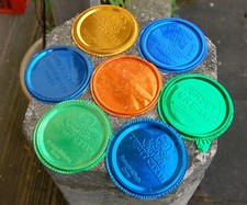 (milk bottle) 7 old cream carton foil tops Eshott Unigate + +