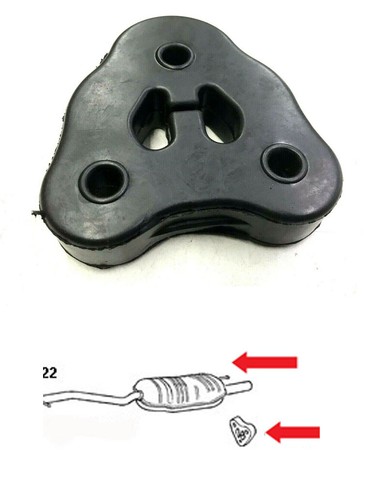 Exhaust back box rubber hanger - exhaust,