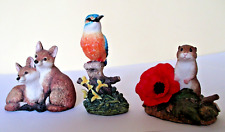 Set 3 Border Fine Arts Animal Figures Fox Cub's, Harvest Mouse & Kingfisher. VGC