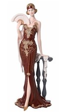 Eleanor Dark Berry Red Charleston Broadway Belles Figurine with Fan WB69567