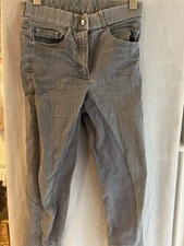 Derby House Grey Denim breeches Size 24 Full Suede Seat